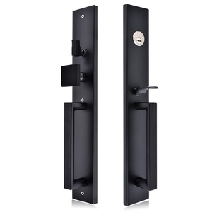 Poignée de <span class=keywords><strong>porte</strong></span> American Standard Gripset, noir mat, pour <span class=keywords><strong>porte</strong></span> d'entrée, avec cylindre simple et loquet à bouton-poussoir - Product Image 4