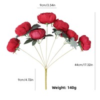 Bouquet de mariée artificiel en soie pivoine à 7 têtes, toucher réel, pas cher, couleur personnalisable, pour la maison, mariage, fête, Saint-Valentin