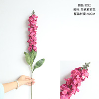 E07053 Fausse Fleur d'Orchidée Soie Artificielle Matthiola Incana Fleur Violette pour Décoration de Mariage