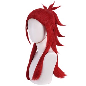 Perruque longue queue de cheval rouge bordeaux pour cosplay <span class=keywords><strong>Renji</strong></span> Abarai (Anime) - Modèle AOKG-086 - Product Image 4