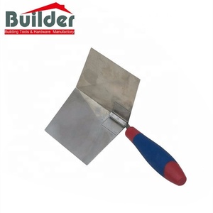 Outils de construction, outil de finition pour cloisons sèches/humides, manche en plastique, truelle d'angle à 90 degrés avec flexibilité, truelle à plâtre - Product Image 1