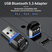 Free Driver BT V5.3 USB BT Dongle, receptor adaptador BT, Plug & Play de baja latencia Compatible con Windows 11/10/8.1/7 para computadora