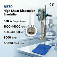 Homogeneizador de Alto Cizallamiento AE70 SS316L, Mezclador Dispersor de Laboratorio para Líquidos de Baja a Media-Alta Viscosidad