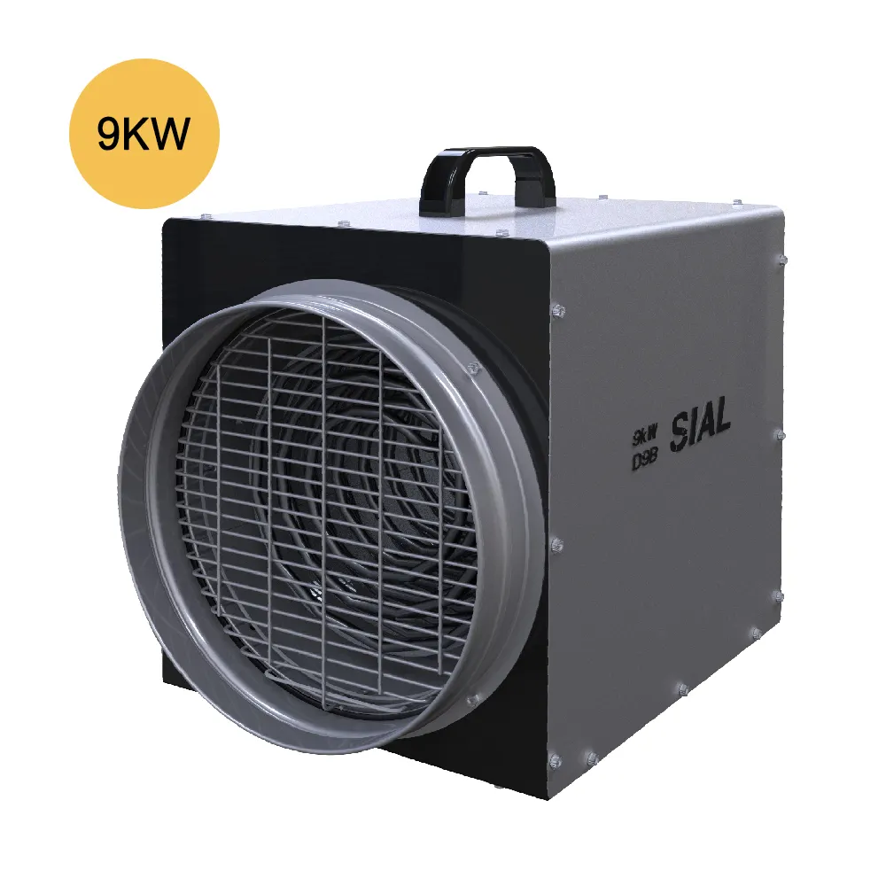 SIAL 9KW เครื่องทำความร้อนพัดลมไฟฟ้า,เครื่องเป่าลมอุ่นเครื่องเป่าสัตว์ปีกปศุสัตว์อุตสาหกรรมสำหรับอาคารอุตสาหกรรม