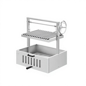Barbecue portable en acier inoxydable de style argentin Santa Maria, hauteur réglable, volant, démontable, pour extérieur, au charbon de bois, parrilla, camping - Product Image 2