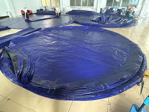 Cubierta de Lona <span class=keywords><strong>para</strong></span> Piscina Elevada de <span class=keywords><strong>Invierno</strong></span>, 250 g/m², Color Azul/Negro, con Cable y Manivela - Product Image 3