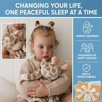 Couverture de sécurité pour bébé en peluche girafe avec boîte à sons enregistrable (bruit blanc et berceuses), activée par pression, dotée d'une puce vocale OTP