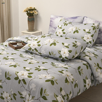 Ensemble de literie imprimé en gros, ensemble quatre pièces en fibre de bambou, impression numérique, design floral, ensembles de draps pour toutes les saisons
