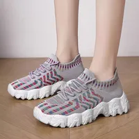 Chaussures décontractées pour femmes toutes saisons, respirantes, en maille extensible, à bout fermé, à enfiler, résistantes aux chocs, tendance mode
