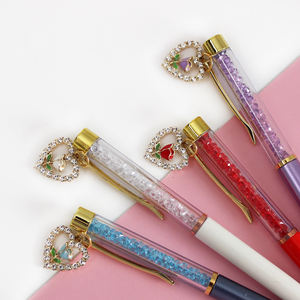 O&Q Pulpen Logam Ramah Lingkungan Bentuk Hati Mawar dengan Glitter Berlian, Lebar Tulisan 0.7mm, Set Hadiah Hari Valentine untuk Wanita - Product Image 3