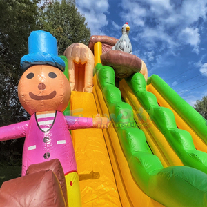 Dual lane outdoor party jumpers large bouncy castle toboggan gonflable <b>inflatable</b> farm slide for kids - Product Image 6