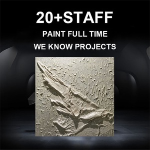 Pintura al Óleo Vertical Moderna y Sencilla con Lámina Dorada, Textura Abstracta, Arte para Colgar en la Pared, de un Proveedor de Obras de Arte para Proyectos Hoteleros 27RELIEF - Product Image 3