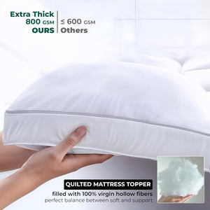 Cubrecolchón Extra Grueso y Refrescante, Protector <span class=keywords><strong>de</strong></span> Colchón Acolchado Suave que Reduce el Dolor, Alternativa <span class=keywords><strong>de</strong></span> Plumón, Parte Superior Acolchada - Product Image 3