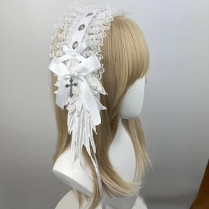 DREAM FASHION Bandeau Lolita en dentelle avec nœud et étoile, style gothique, pour subculture féminine, accessoires capillaires pour cosplay de fille tendance - Product Image 4