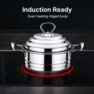 Portable Cooking Pot Set Lightweight Pots and <b>Pans</b> Set Good Quality 3 Pcs Stainless Steel Non Stick Cooking Pot Set - Product Image 4