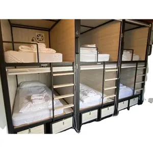 JZD Factory Sleep Capsule Pod Hotel Beds Capsule Hotel Manufacturer Single Bed With Storage Bunk Bed