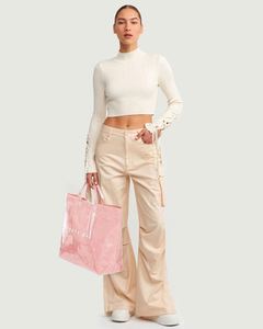 PVC <b>Tote</b> Bag for Women Large <b>Plastic</b> <b>Tote</b> Bag for Work Letter Print Hobo Bag Kraft Paper Work Handbags Purses - Product Image 5