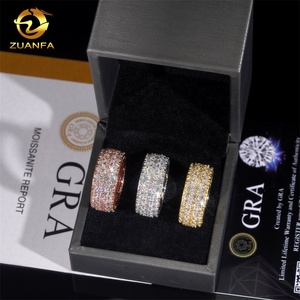 Anillos de Eternidad Hip Hop al por Mayor, Anillo de Plata 925 con Incrustaciones de Diamantes Moissanite para Hombre - Product Image 4