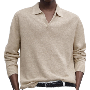 Suéter de Hombre Estilo Old Money, Mezcla de Cachemira, Antiarrugas, de Secado Rápido - Product Image 1