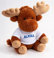 Peluche Élan Assis Adorable, Poupée Animale Élan pour Promotion, Jouet en Peluche Élan de Noël