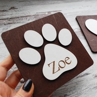 Impression de patte personnalisée, signe imprimé de patte de Scrabble, cadeau d'amoureux de chien, ornement de patte en bois