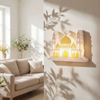 Lampe murale islamique rechargeable à LED sans fil avec capteur de mouvement intelligent, imprimée en 3D, pour la décoration du Ramadan, cadeau