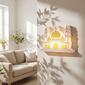 Lámpara <span class=keywords><strong>de</strong></span> <span class=keywords><strong>Noche</strong></span> Recargable con Diseño <span class=keywords><strong>de</strong></span> <span class=keywords><strong>Mezquita</strong></span> Impresa en 3D, Sensor <span class=keywords><strong>de</strong></span> Movimiento Inteligente, LED Inalámbrico, Decoración Islámica para Ramadán, Lámpara <span class=keywords><strong>de</strong></span> Pared, Regalo - Product Image 6