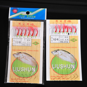 เบ็ดตกปลา Liushun รุ่น HS-412 เหล็กกล้าคาร์บอนสูง แบบไบโอนิค พร้อมลูกปัดเรืองแสงในที่มืด สำหรับตกปลาด้วยเหยื่อปลอม - Product Image 1