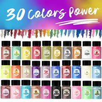 Poudre nacrée époxy faite à la main en 30 couleurs, haute brillance, résine fine, colle UV, matériau de remplissage, non coulant, facile à mélanger, CAS 12001-26-2