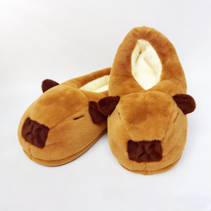Chaussons d'intérieur en peluche douillets et antidérapants pour femmes et hommes, motif Capybara, pour l'hiver - Product Image 1