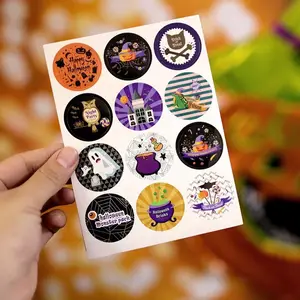 Хэллоуин декоративная бумажная наклейка Подарочная бирка этикетка печать наклейка Хэллоуин партия украшения поставщиков