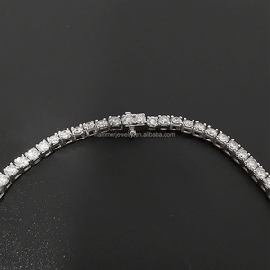 Pulsera de tenis de oro blanco de 14 quilates clásica personalizada VVS Moissanite pulsera sólida para mujer - Product Image 3