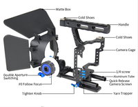 Kit de Cage de caméra avec boîtier mat de mise au point suivante pour ensemble de CAGE A7 pour DSLR GH4 A7S A7 A7R A7RII A7SII