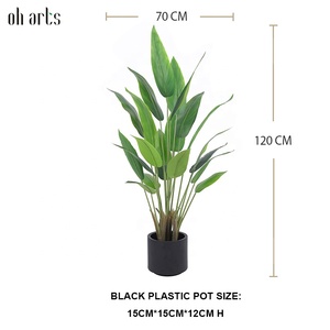 OH ARTS Planta Artificial de Ave del Paraíso, Hojas Tropicales de Palma del Viajero para Interiores, Decoración para el Hogar y Sala de Estar - Product Image 3