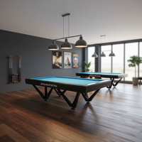 Table de billard de luxe à 3 coussins, sans boules, avec rail et pieds en bois massif, plateau en ardoise, qualité tournoi