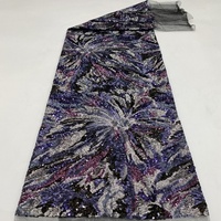 Tissu à paillettes de 3 mm, écologique, multicolore, brodé, avec de grands motifs floraux complexes et brillants, pour costumes de scène pour filles