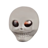 Balle anti-stress tête de mort Halloween, jouet moelleux qui éjecte des vers, farce amusante avec billes d'eau en plastique