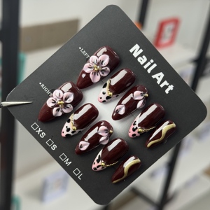 Wholesale Factory Luxury <strong>Nail</strong> Supplies High-end Smooth Handmade Press on <strong>Nails</strong> Custom Design Full Cover <strong>Nail</strong> Art <strong>Set</strong> - Product Image 3