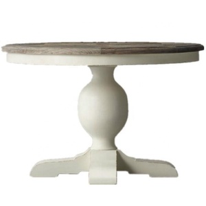 Ferme en bois massif de style <span class=keywords><strong>vintage</strong></span>, ensemble de table à manger ronde avec <span class=keywords><strong>4</strong></span> 6 et 8 places, vente en gros, - Product Image 1