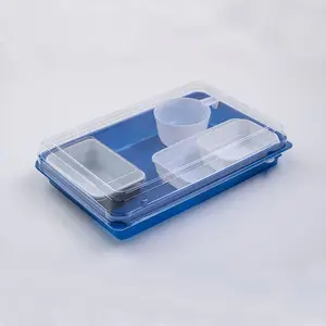 Inflight Tableware Large Plastic Casserole Meal Tray Set Airline Food Packaging