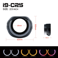 I9-C25 Cache de projecteur LED Angel Eye 5D Crystal RGB de 2,5 pouces avec feux de jour et clignotants pour la rénovation automobile