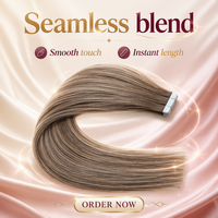 Extensions de cheveux naturels Remy à bandes adhésives double trame 2026 en gros, 100 % cuticules alignées, vrais cheveux blonds