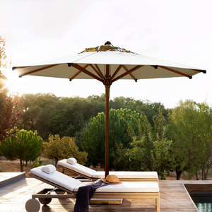 Parasol en bois de poignée de poteau de cadres de vente en gros bon marché pour le jardin de soleil de plage - Product Image 4
