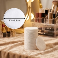 Jiaxin 5.8CM Tampons démaquillants ronds jetables à 3 couches avec logo personnalisé pour un démaquillage efficace