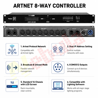 Contrôleur manuel DMX512 Nebula Artnet de haute qualité, 8 ports, en aluminium, pour éclairage de scène et audio LED