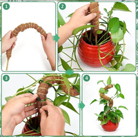 Grands piquets de soutien pour plantes grimpantes et perches en mousse de coco pour plantes en pot, en bois et fibre de coco, pour jardins