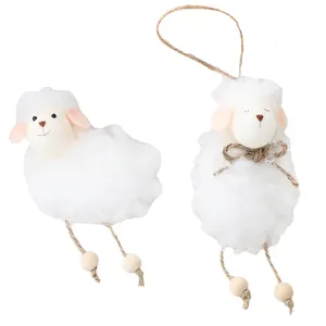 China Manufacturer Custom Traditional Hot Sale Easter Ornaments Cute Fat Sheep Plush Animal decoration for Party Home