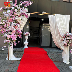 Toile de fond de mariage en arc de ballons carrés en métal lisse avec cadre d'affichage floral et support de conception de miroir - Product Image 6