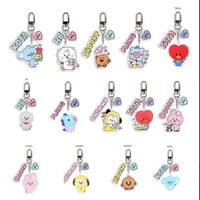 Porte-clés en acrylique personnalisé Kpop, imprimé en typographie, résistant, motif dessin animé mignon, pour mascotte, pour hommes et femmes, vente en gros