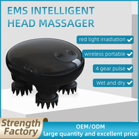 Appareil de massage électrique pour la tête, lumière rouge, EMS, masseur de cuir chevelu sans fil, étanche IPX7, pétrissage en silicone, rechargeable, soin des cheveux